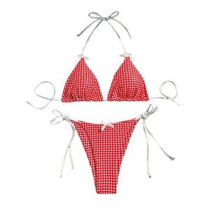 Falainetee Women's Plaid Gingham Bathing Suit